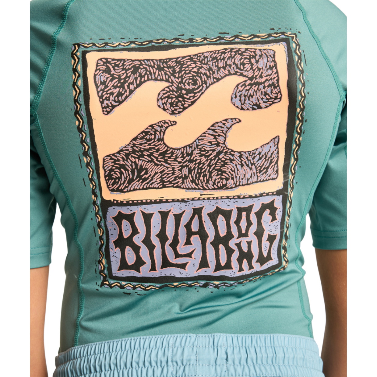 2026 Billabong Junior Re Issue Short Sleeve Rash Vest EBBWR03009 - Sea Green